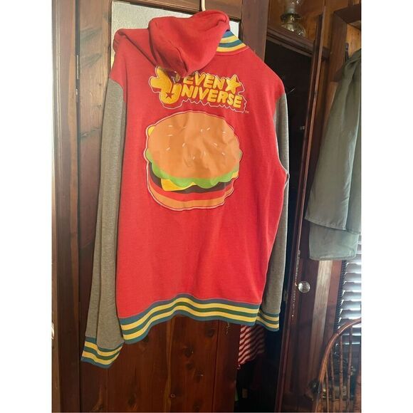 Cartoon Network Steven Universe Chesseburger Hoodie Varsity Jacket/ Sweatshirt S - Picture 1 of 12